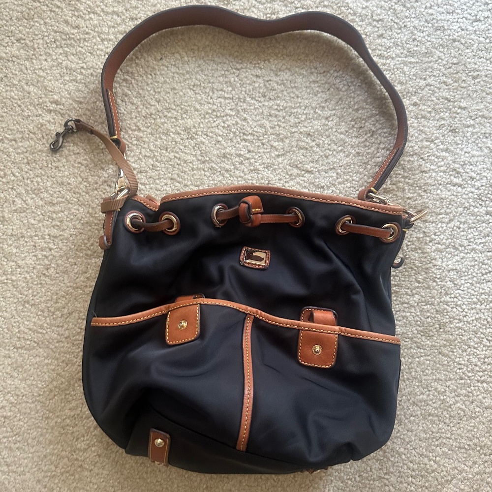 Dooney and Burke crossbody bucket bag